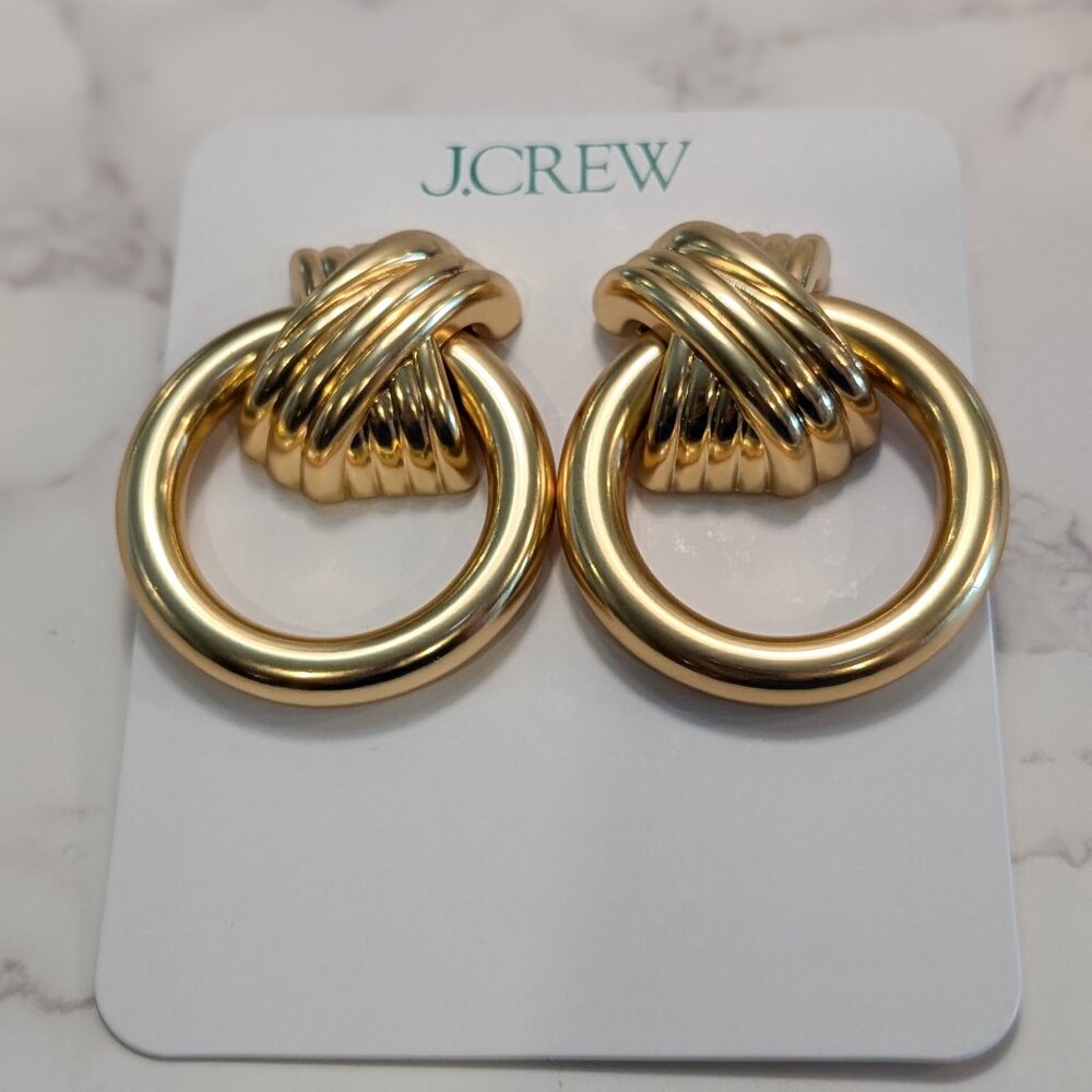 J.Crew Crisscross Door Knocker Earrings